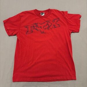 Fox Racing T Shirt‎ Red Logo Y2K Casual Short Sleeves Biker Outdoor Size Large
